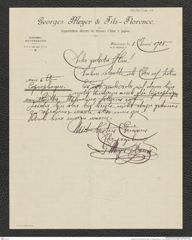 Nachlass Franz Steindachner, Brief von Georges Meyer an Franz Steindachner (08.06.1908), Inv.Nr. 338.01, Seite 1